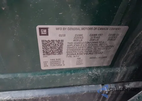 2018 Chevrolet Equinox Lt из США, поврежденный, VIN 2GNAXSEV0J6275562